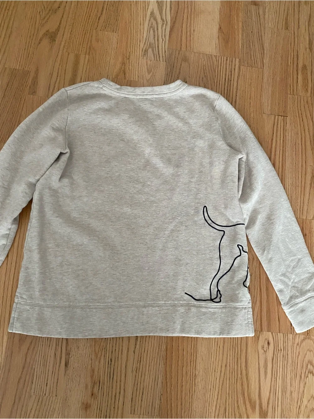 Talbots Light Gray Sweatshirt with Navy Dog Outline